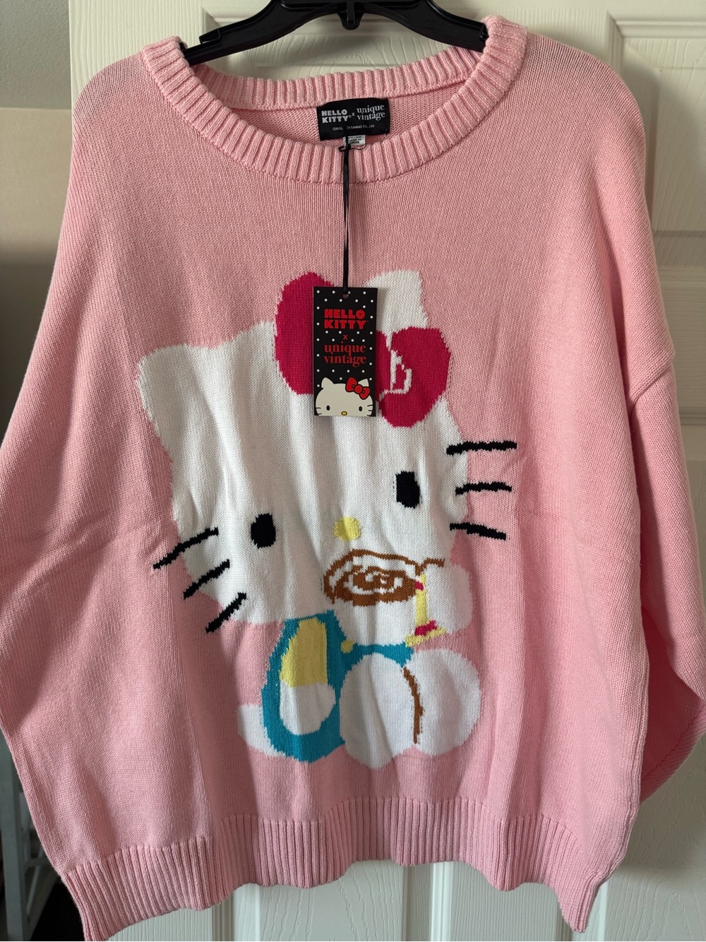 Sanrio Hello Kitty Pink Graphic Knit Sweater - Picture 6 of 7